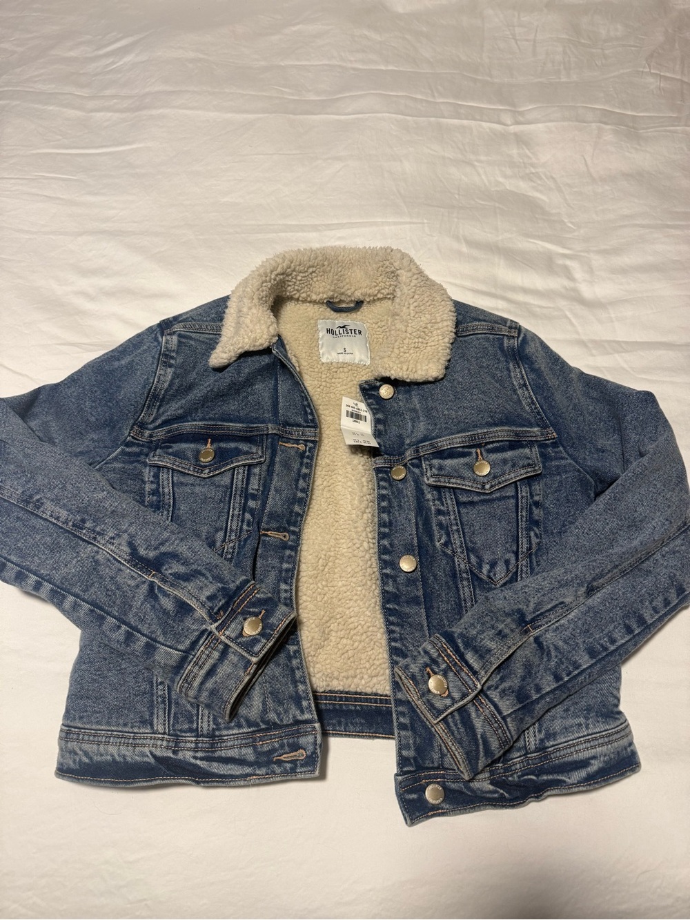 Hollister California Sherpa-Lined Denim Trucker Jacket | Women’s Small | NWT